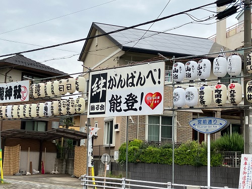 豊受神社 浦安三社祭の提灯飾り